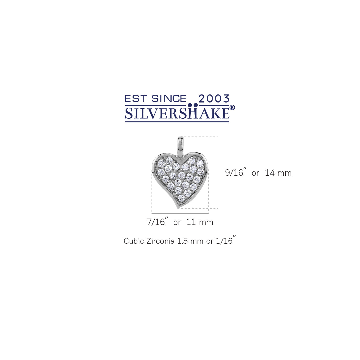 Silvershake Cubic Zirconia White Gold Plated 925 Sterling Silver Heart Casual Love Charm Pendant April Gemstone Birthstone Jewelry for Women - Silvershake-store