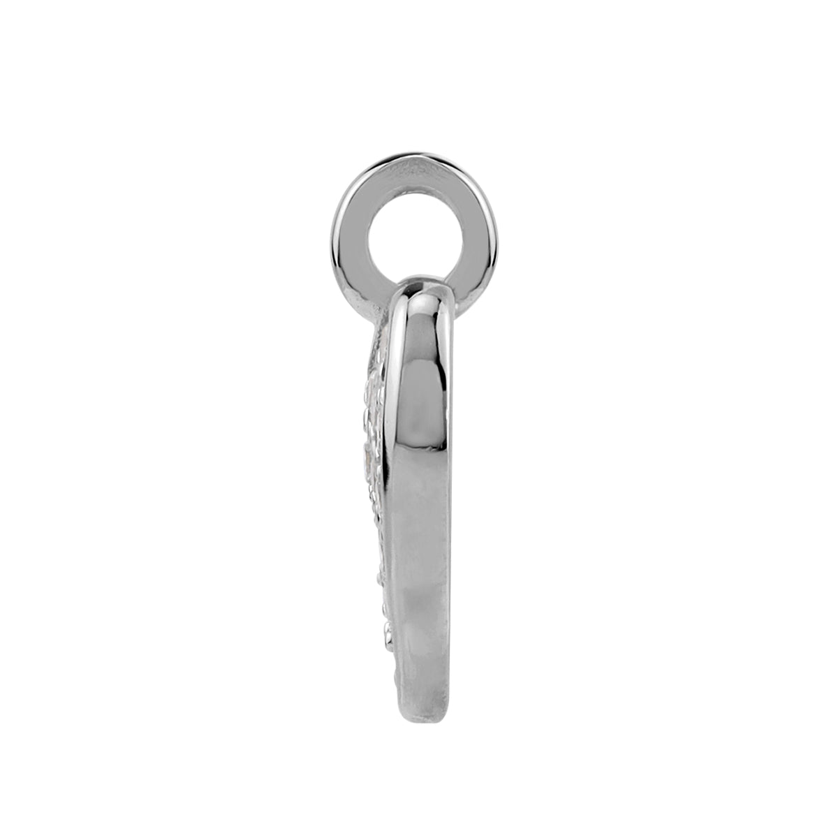 Silvershake Cubic Zirconia White Gold Plated 925 Sterling Silver Heart Casual Love Charm Pendant April Gemstone Birthstone Jewelry for Women - Silvershake-store