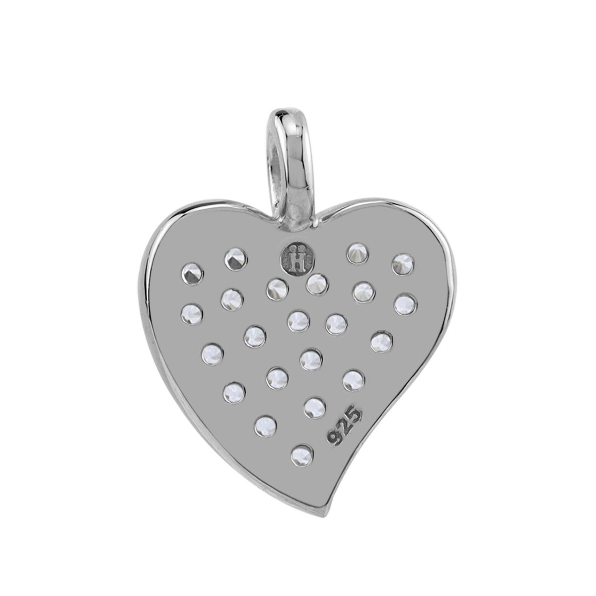 Silvershake Cubic Zirconia White Gold Plated 925 Sterling Silver Heart Casual Love Charm Pendant April Gemstone Birthstone Jewelry for Women - Silvershake-store