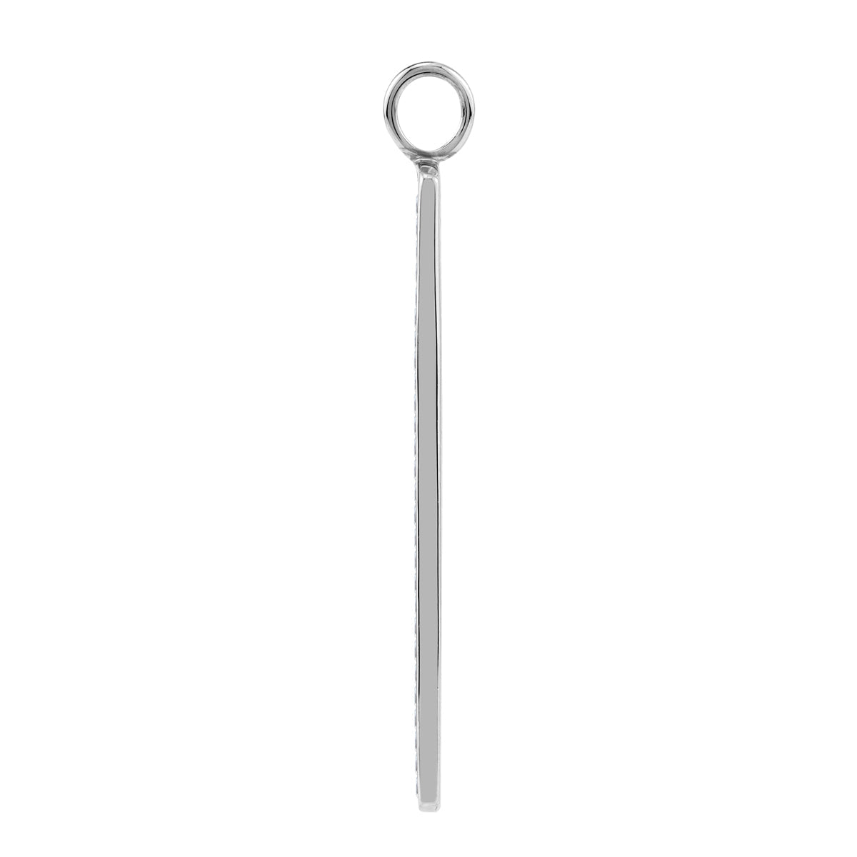 Silvershake Cubic Zirconia White Gold Plated 925 Sterling Silver Minimalist Trendy Vertical Long Bar Pendant April Gemstone Birthstone Jewelry for Women - Silvershake-store