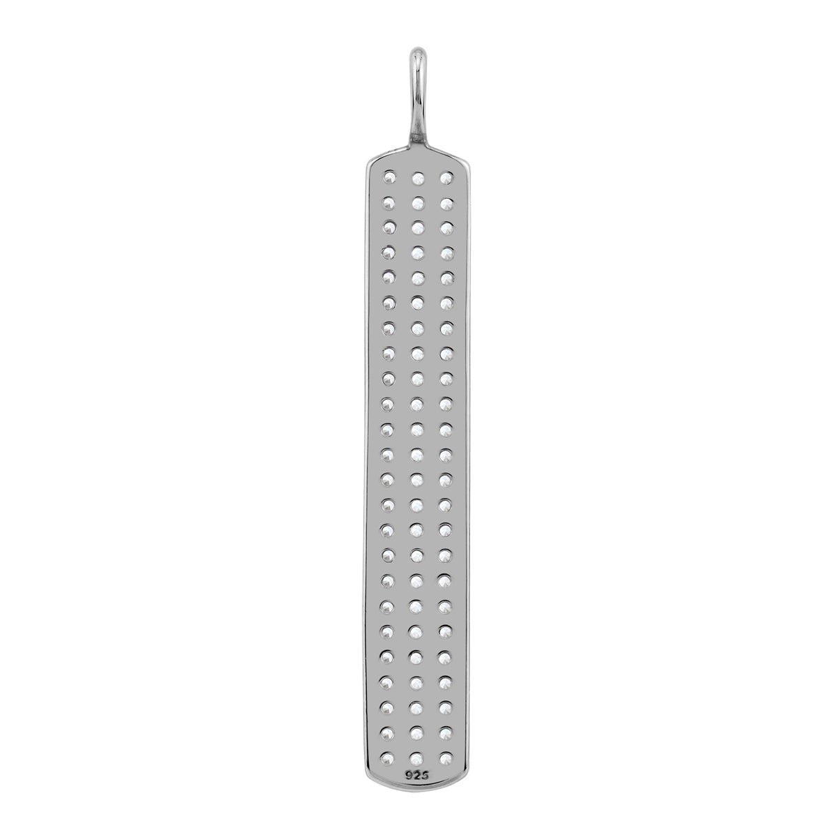 Silvershake Cubic Zirconia White Gold Plated 925 Sterling Silver Minimalist Trendy Vertical Long Bar Pendant April Gemstone Birthstone Jewelry for Women - Silvershake-store