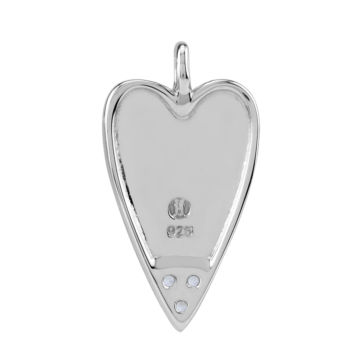 Silvershake Cubic Zirconia White Gold Plated 925 Sterling Silver Heart Casual Love Trendy Chic Pendant April Gemstone Birthstone Jewelry for Women - Silvershake-store