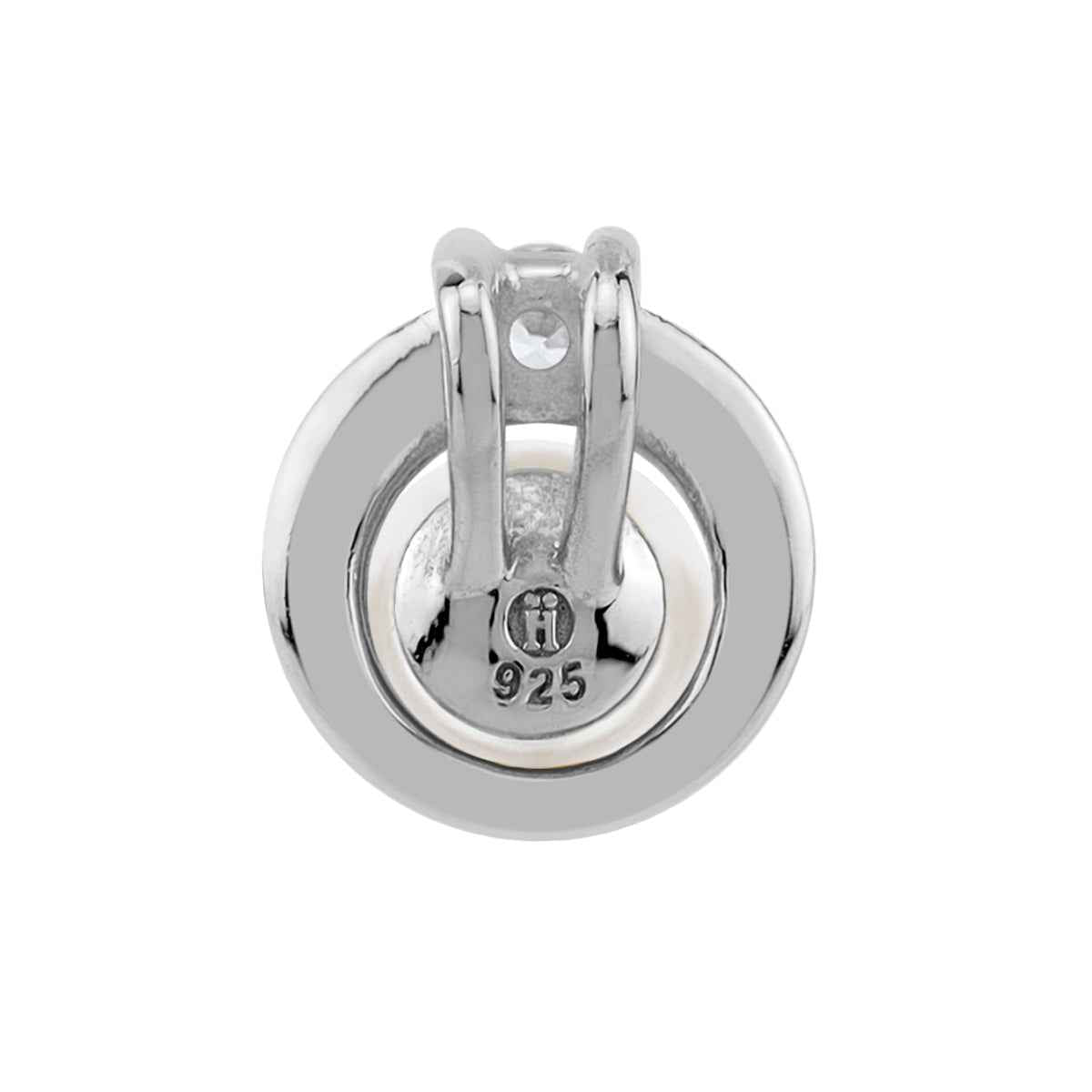 6MM Cultured Freshwater Pearl White Gold Plated 925 Sterling Silver Trendy Chic Round Shape Pendant
