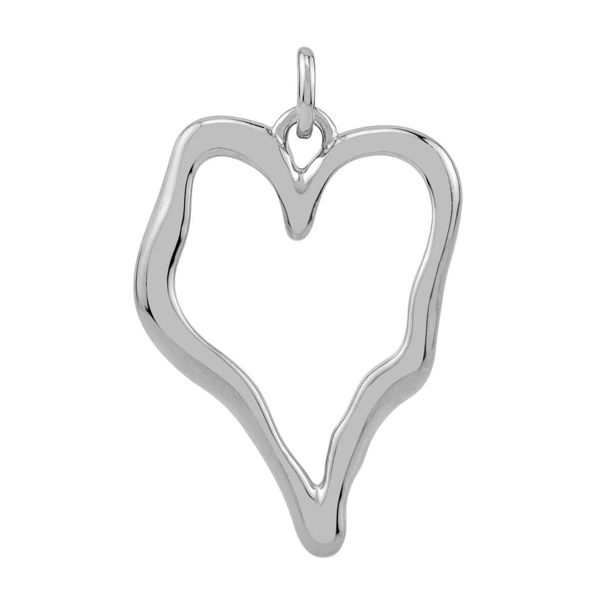 White Gold Plated 925 Sterling Silver Fashion Heart Casual Love Pendant