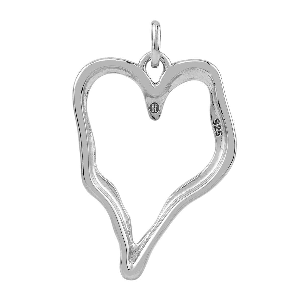 White Gold Plated 925 Sterling Silver Fashion Heart Casual Love Pendant