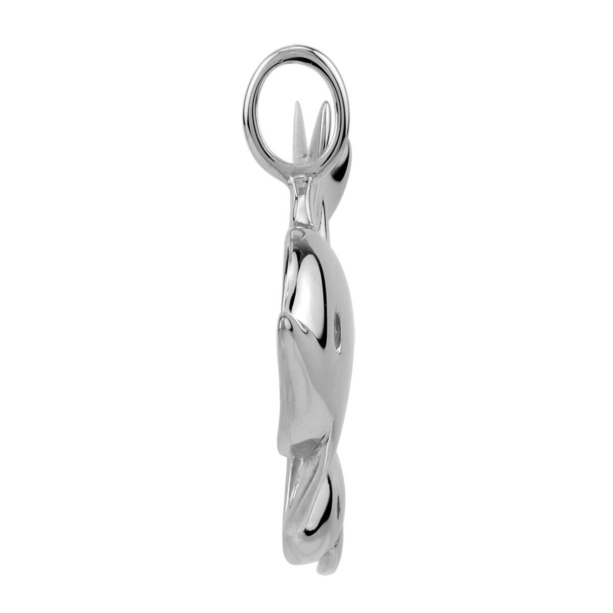 White Gold Plated 925 Sterling Silver Dolphin Sealife Casual Pendant