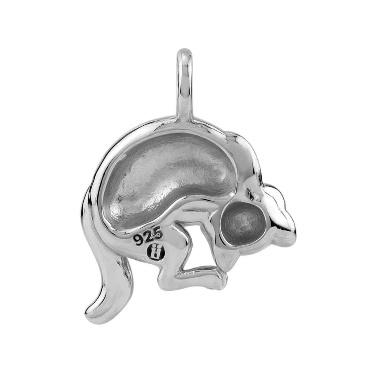 White Gold Plated 925 Sterling Silver Cat Pet Casual Charm Pendant