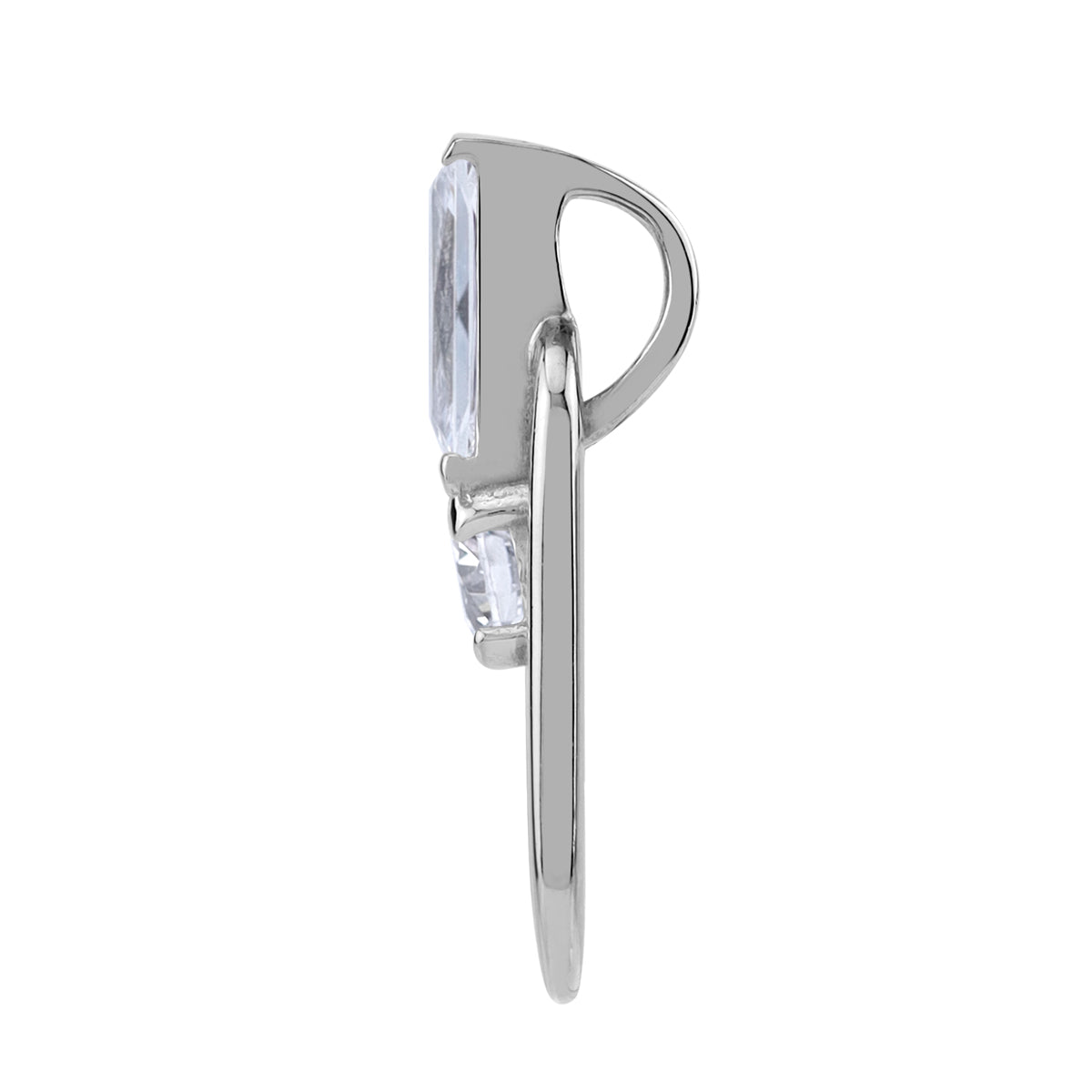 Cubic Zirconia White Gold Plated 925 Sterling Silver Geometric Fashion Modern Style Pendant
