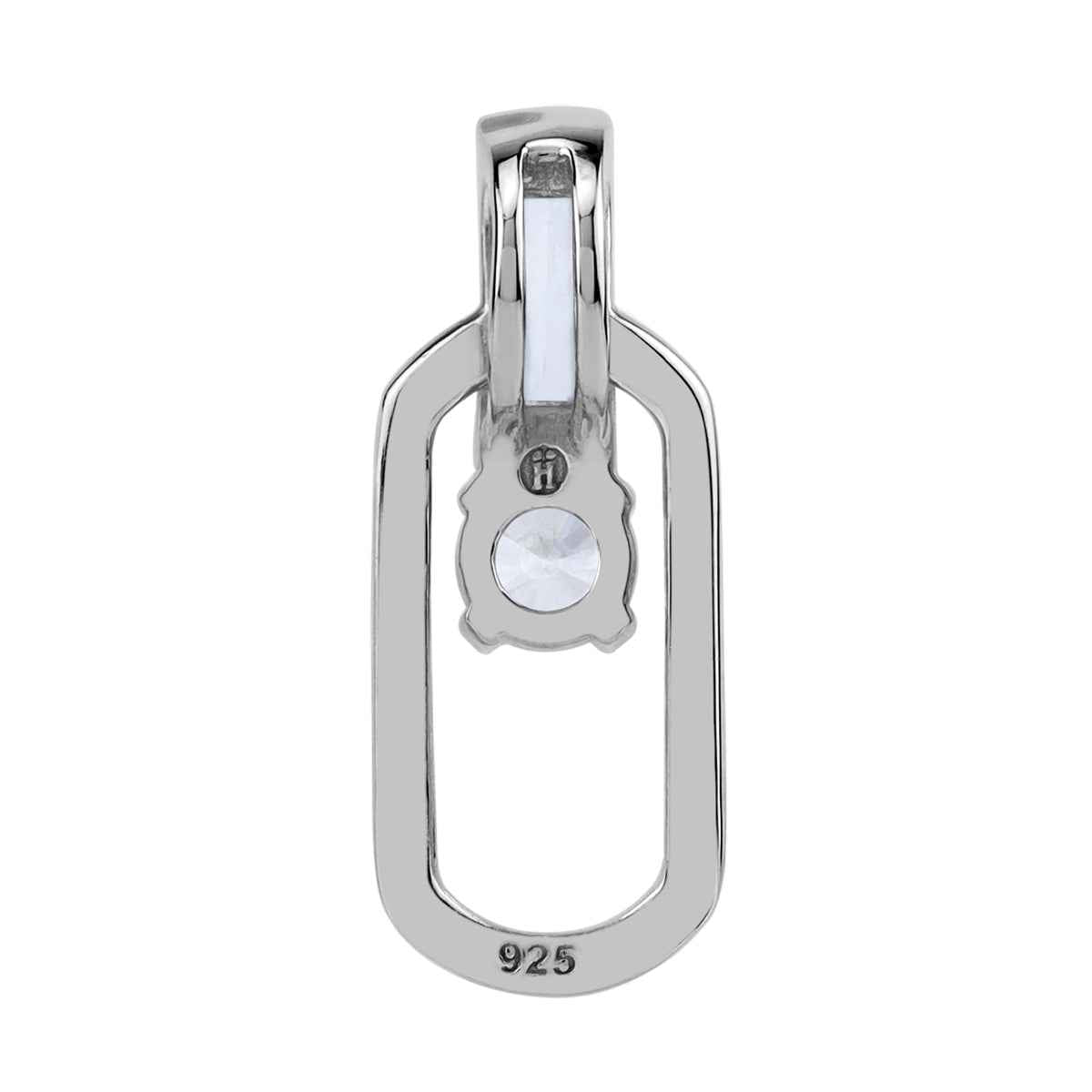 Cubic Zirconia White Gold Plated 925 Sterling Silver Geometric Fashion Modern Style Pendant