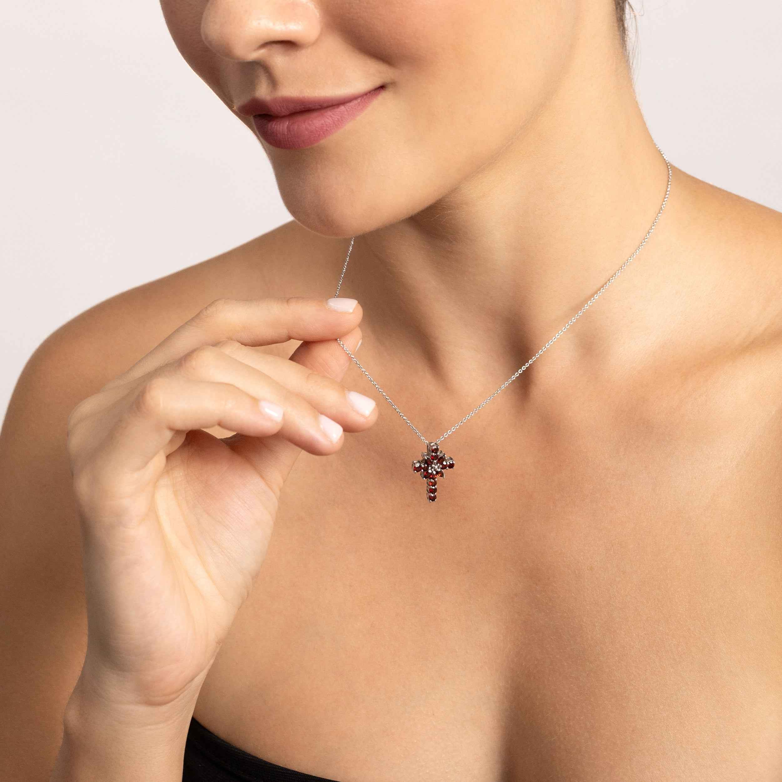 1.06ct. Natural Peridot White Gold Plated 925 Sterling Silver Cross Pendant with 18 Inch Chain Necklace