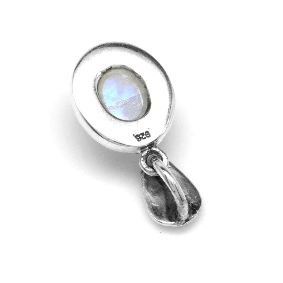 Natural Moonstone 925 Sterling Silver Swirl and Spiral Solitaire Pendant with 18 Inch Chain Necklace