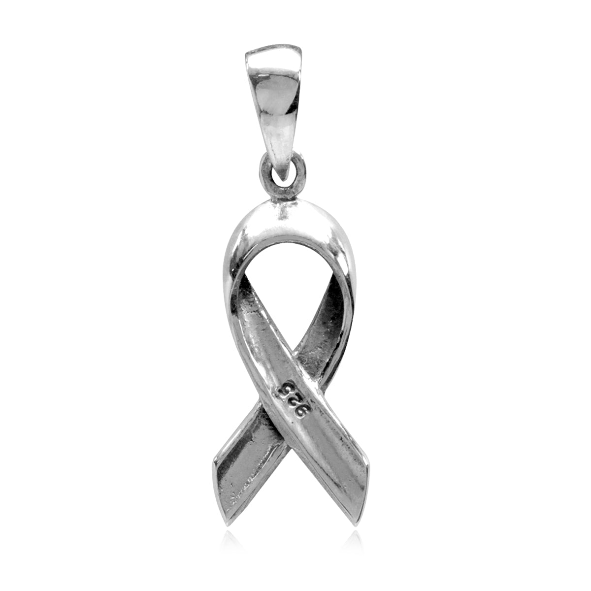 Petite 925 Sterling Silver HOPE Cancer Awareness Ribbon Pendant w/18 Inch Chain Necklace silvershake