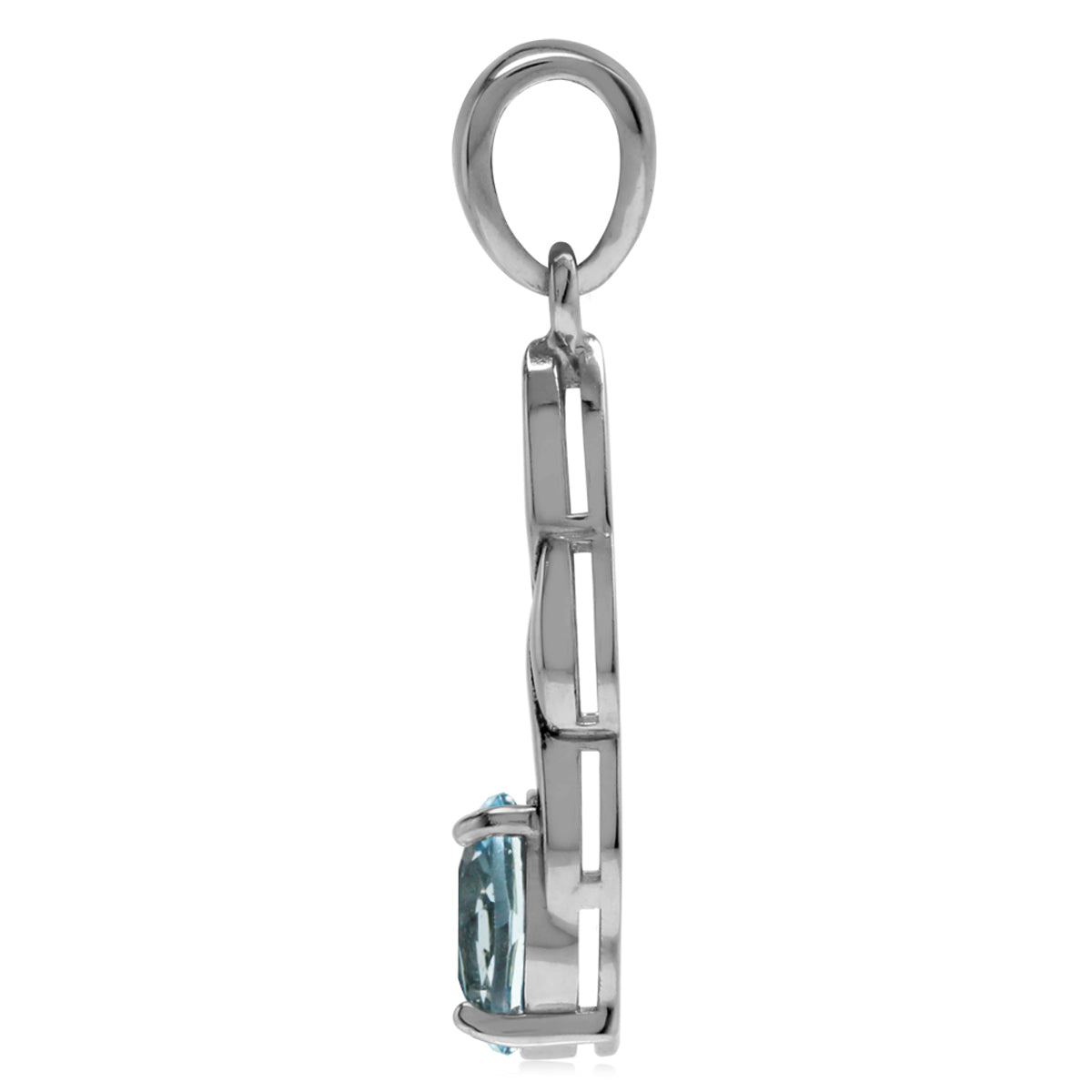 1.5ct. Genuine Blue Topaz 925 Sterling Silver Celtic Knot Solitaire Pendant w/ 18" Chain Necklace silvershake