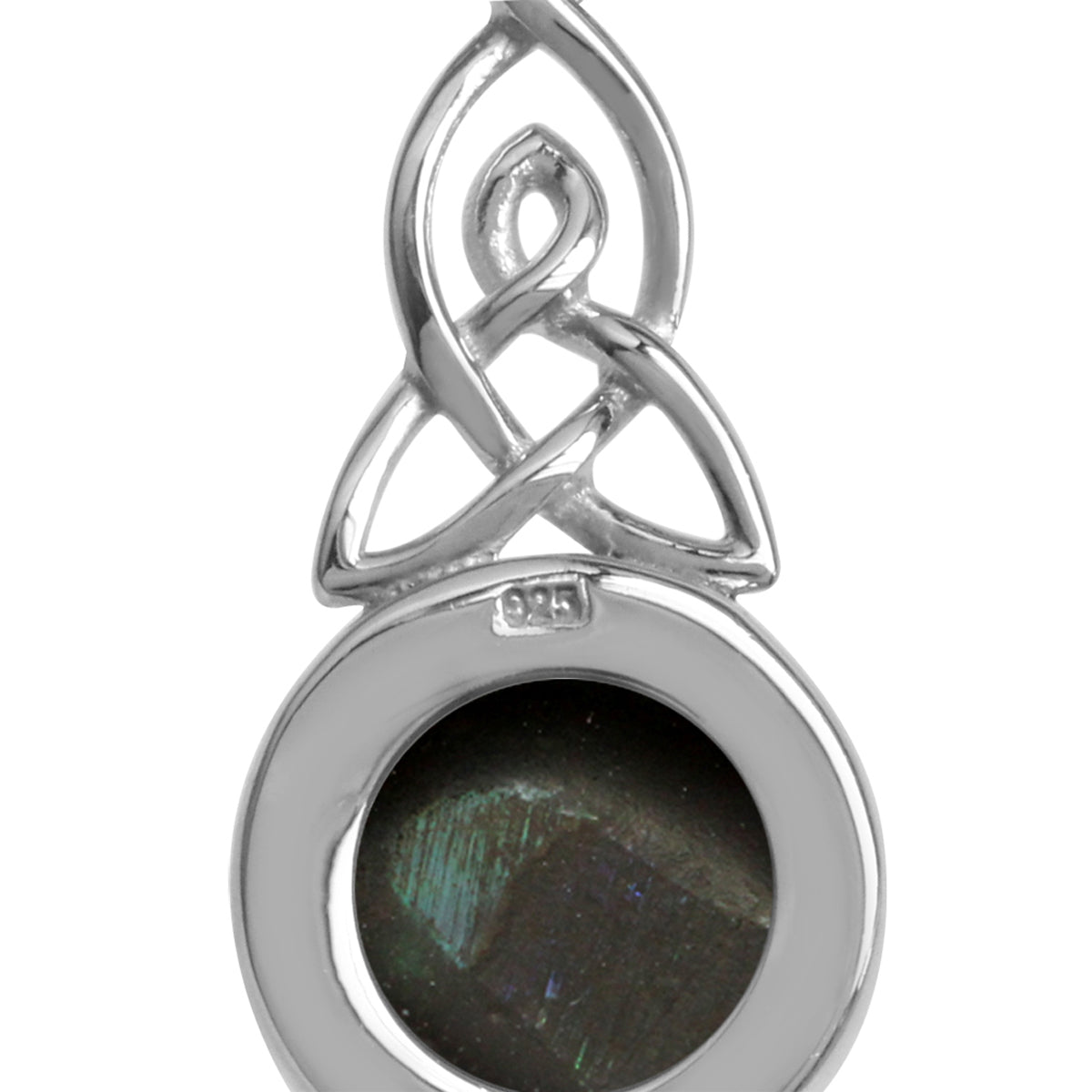 Abalone/Paua Shell 925 Sterling Silver Triquetra Celtic Knot Pendant w/ 18 Inch Chain Necklace silvershake