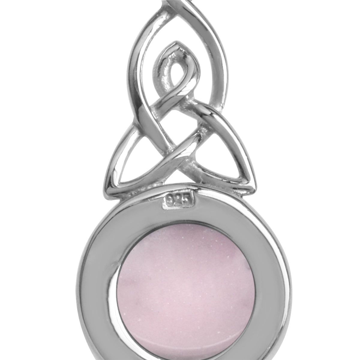 Pink Mother of Pearl 925 Sterling Silver Triquetra Celtic Knot Pendant w/ 18 Inch Chain Necklace silvershake