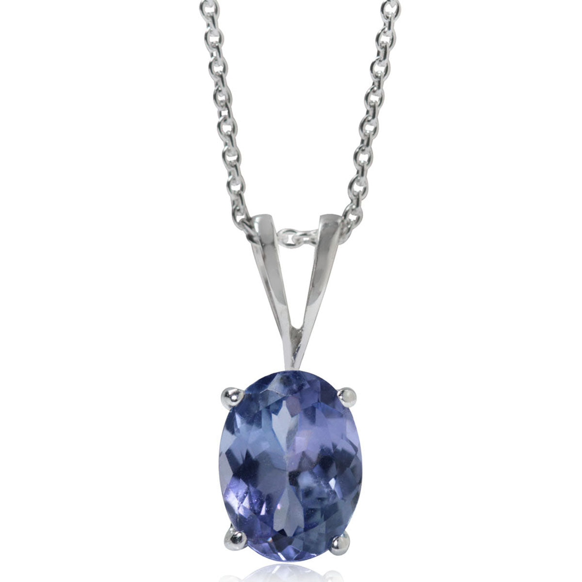 1.32ct. Genuine Tanzanite 925 Sterling Silver Solitaire Pendant with 18 Inch Chain Necklace silvershake