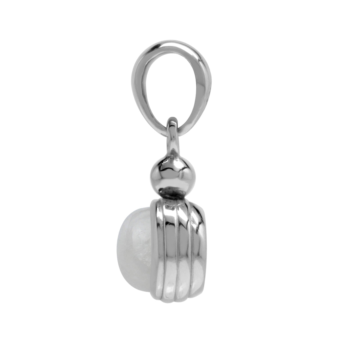 6mm Natural Moonstone 925 Sterling Silver Pendant with 18 Inch Chain Necklace