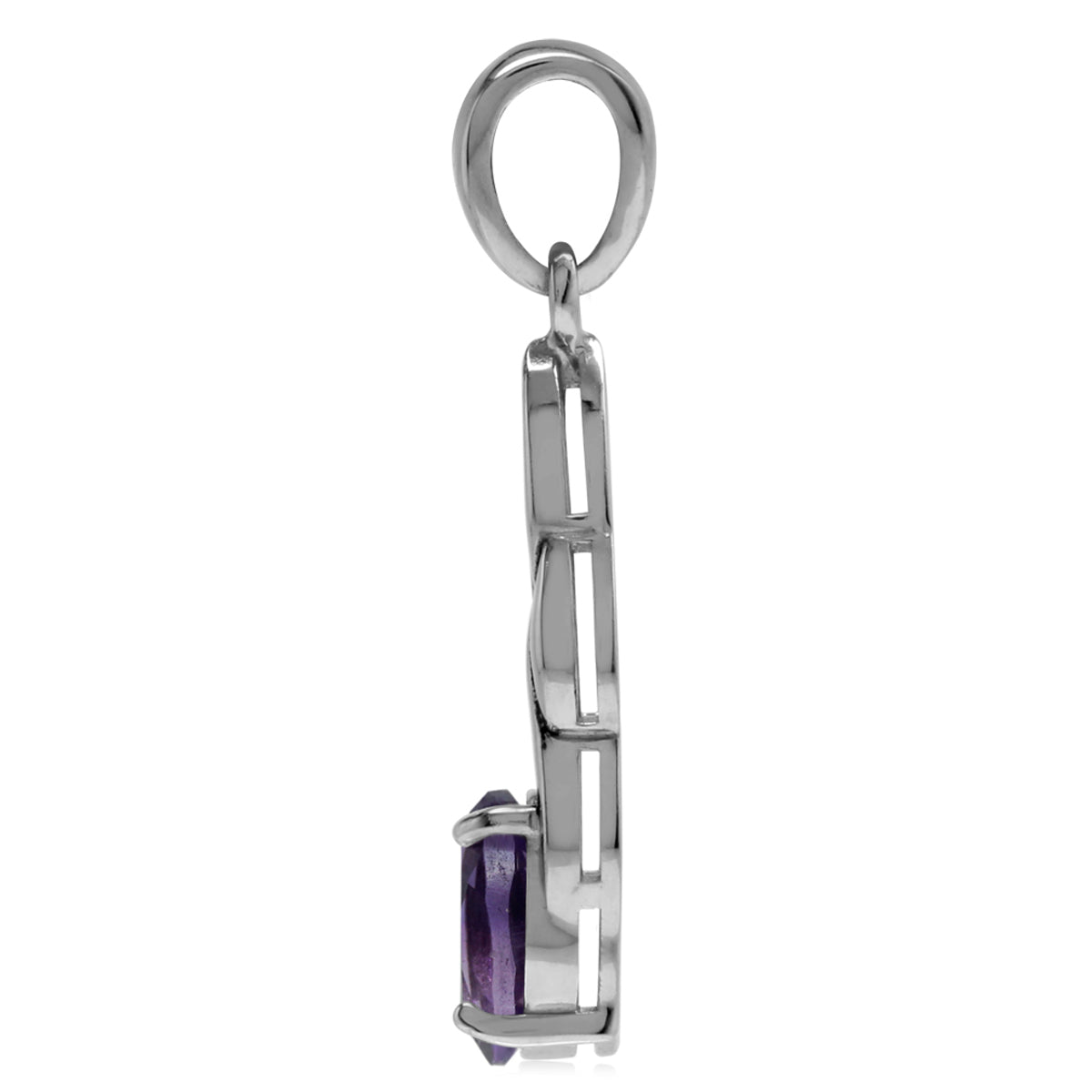 1.14ct. Natural African Amethyst 925 Sterling Silver Celtic Knot Pendant with 18 Inch Chain Necklace - Silvershake-store