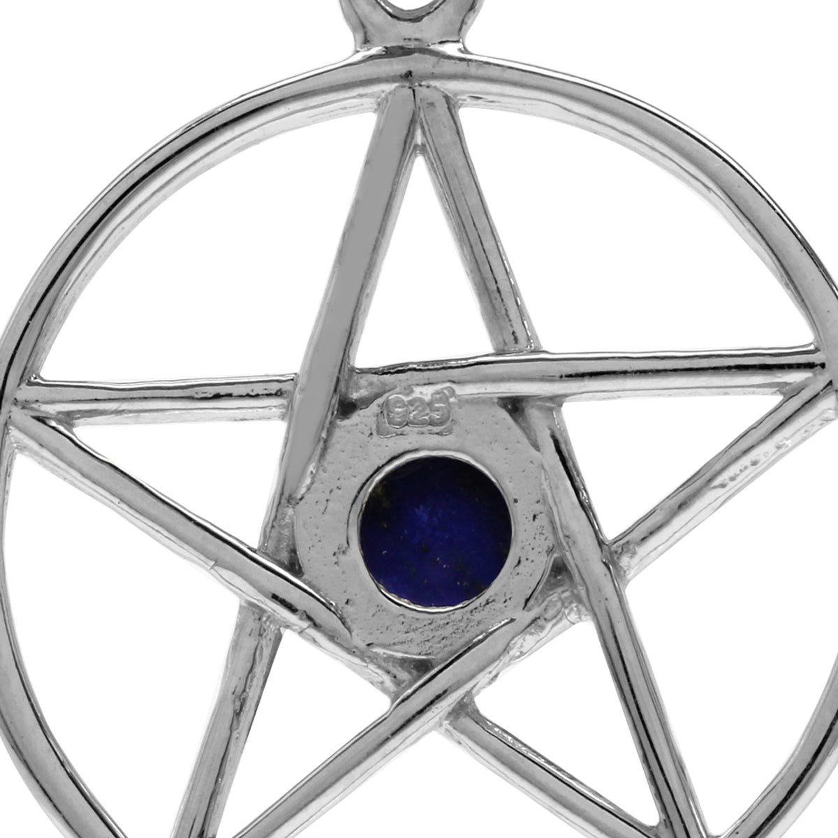 Natural Blue Lapis Lazuli 925 Sterling Silver Wiccan Pentagram Star Pendant w/ 18" Chain Necklace silvershake