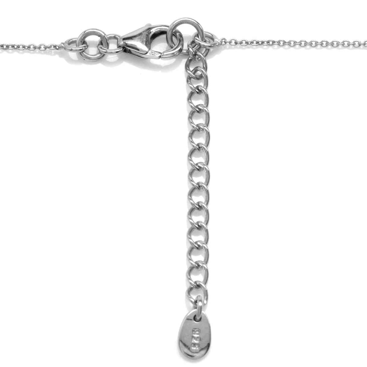 Horizontal Curved Natural Pink Tourmaline 925 Sterling Silver Pendant w/18-19.5" Adj. Chain Necklace