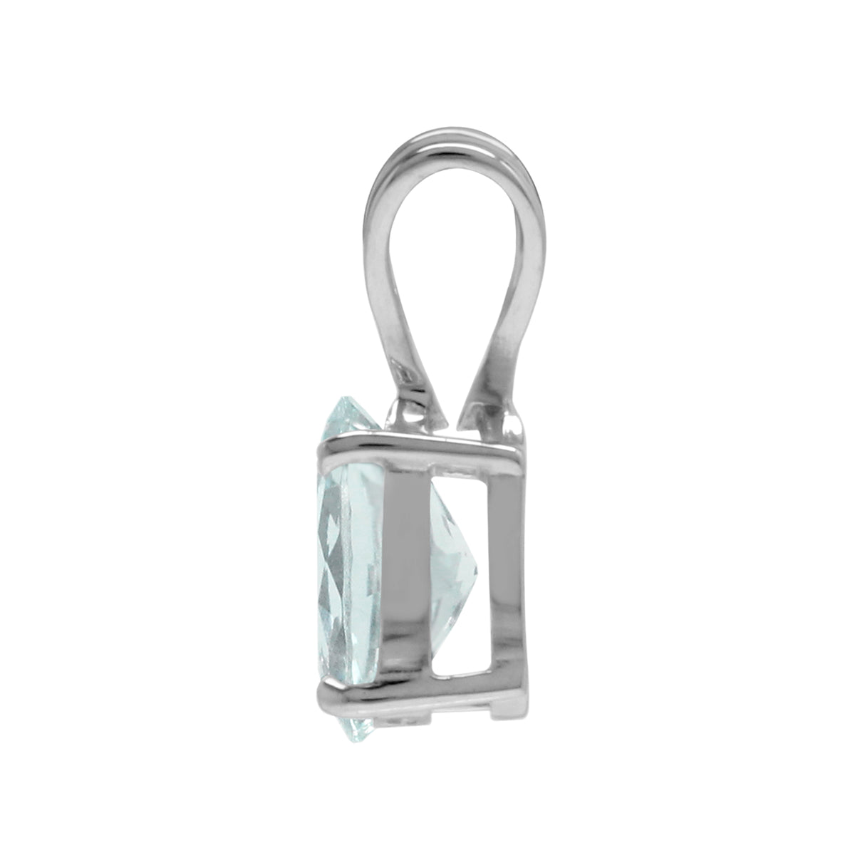 1 Ct Light Blue Aquamarine 925 Sterling Silver Solitaire Pendant/Necklace silvershake