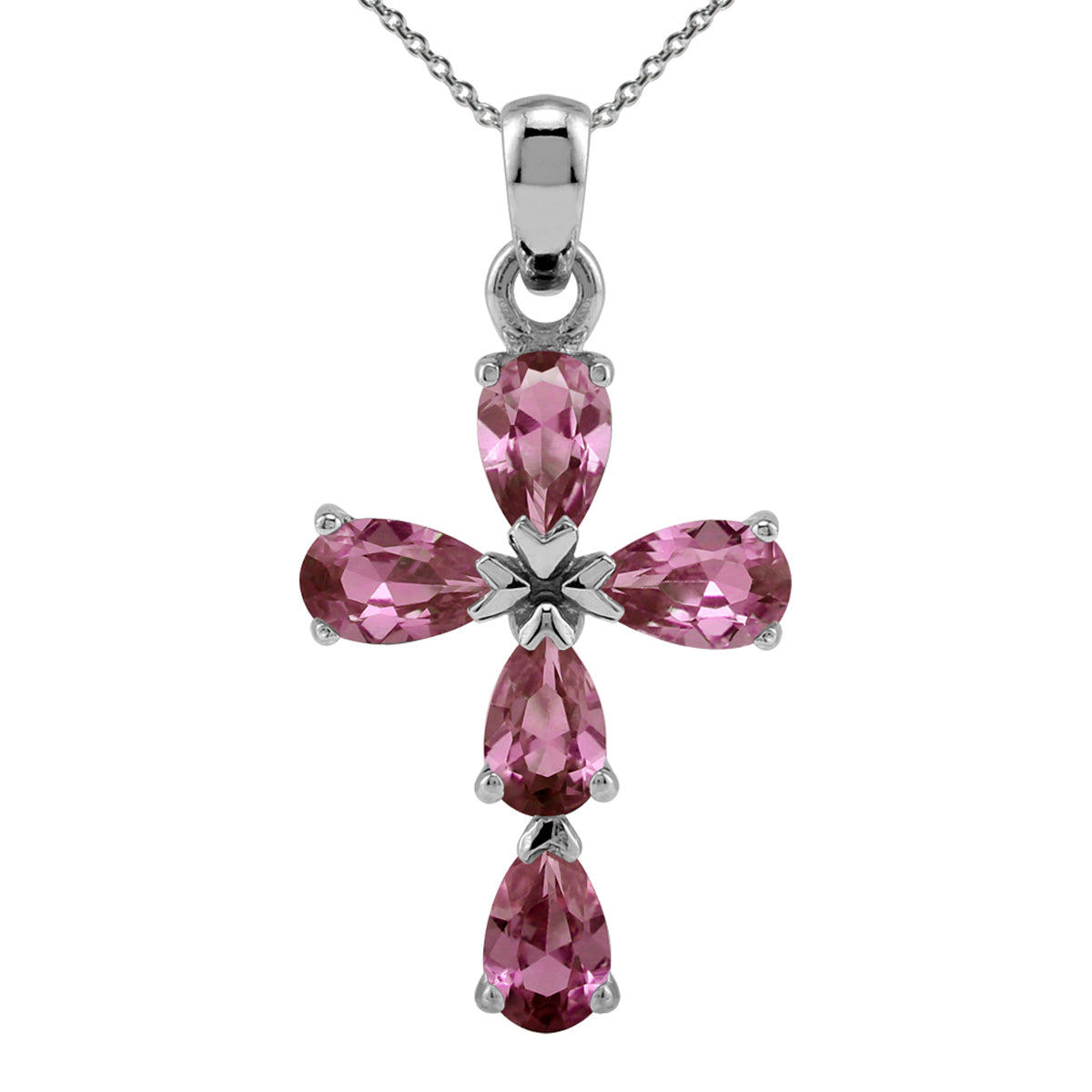 Created Color Change Alexandrite 925 Sterling Silver Cross / Christian Pendant /18" Chain Necklace silvershake