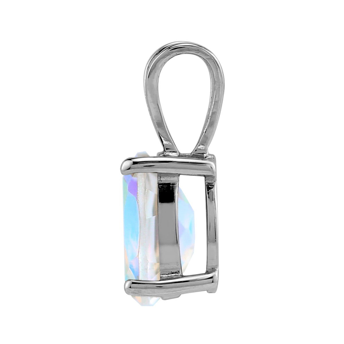 Genuine Mercury Mist Aurora Borealis Topaz 925 Sterling Silver Business Attire Pendant /18" Necklace silvershake