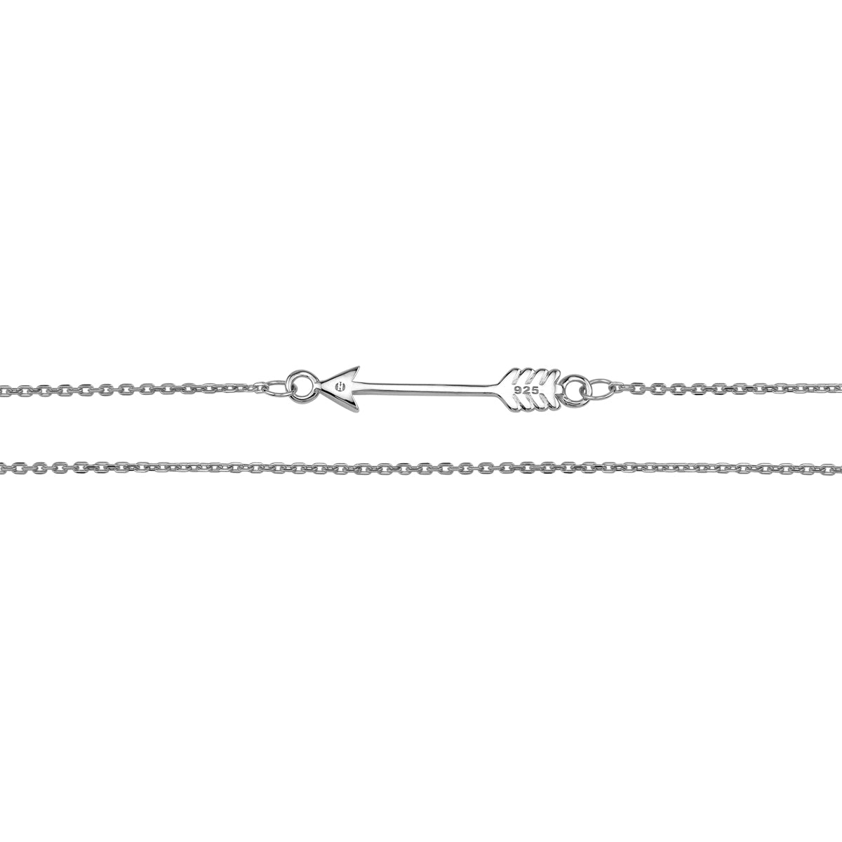 White Gold Plated 925 Sterling Silver Minimalist Arrow Love Casual Pendant with 18 to 21 Inch Adjustable Chain Necklace
