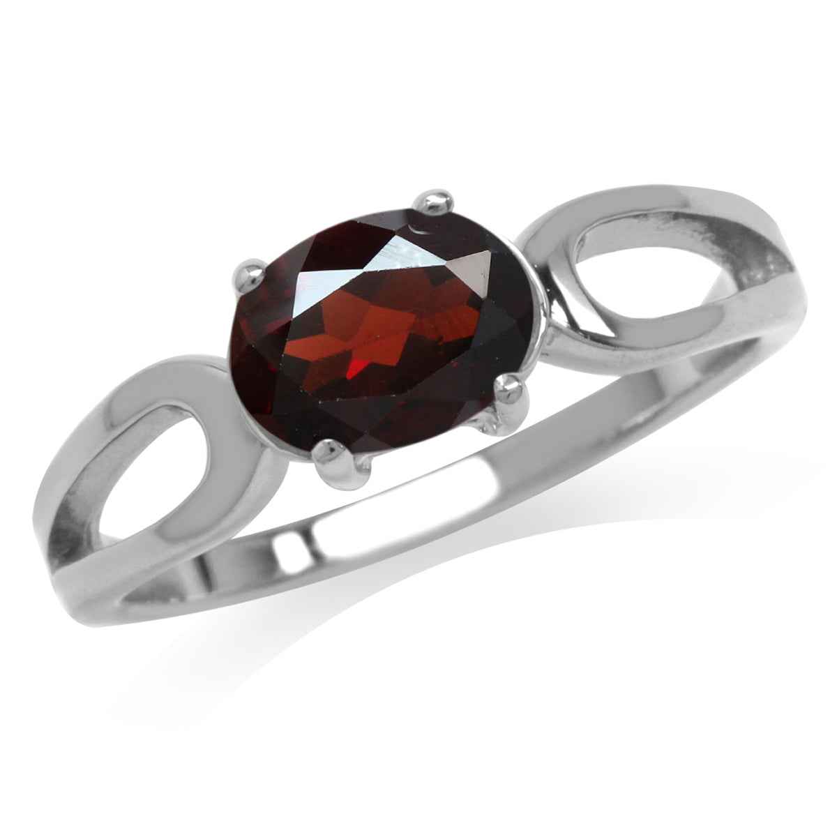 1.4ct. Natural Oval Shape Garnet 925 Sterling Silver Solitaire Ring