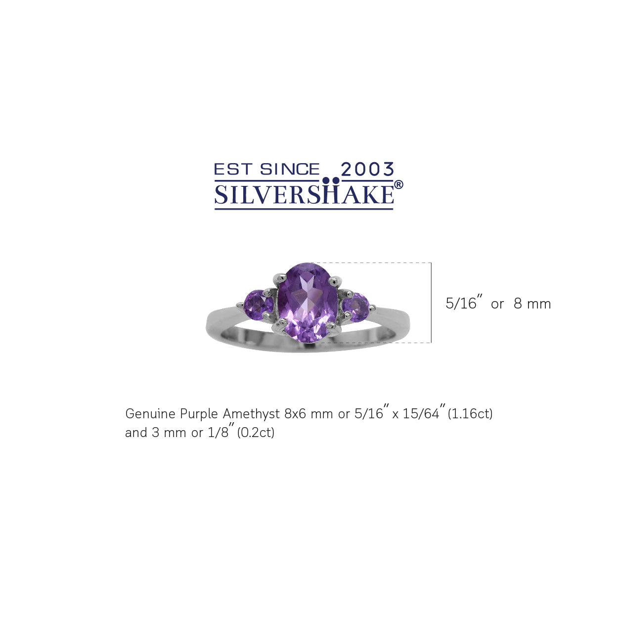 1.28ct. Natural Amethyst White Gold Plated 925 Sterling Silver Engagement Ring