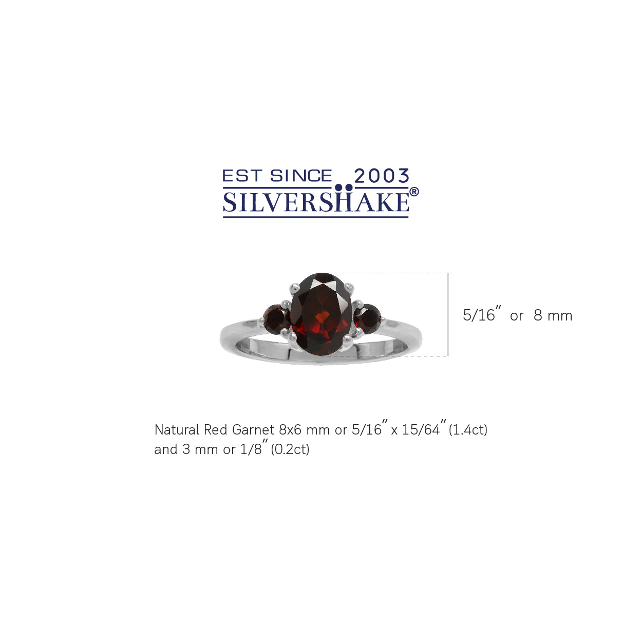 1.6ct. Natural Garnet White Gold Plated 925 Sterling Silver Engagement Ring - Silvershake-store