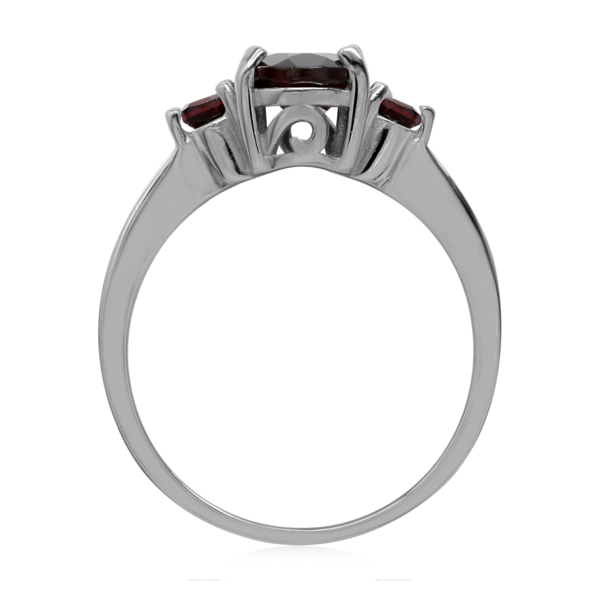 1.6ct. Natural Garnet White Gold Plated 925 Sterling Silver Engagement Ring - Silvershake-store