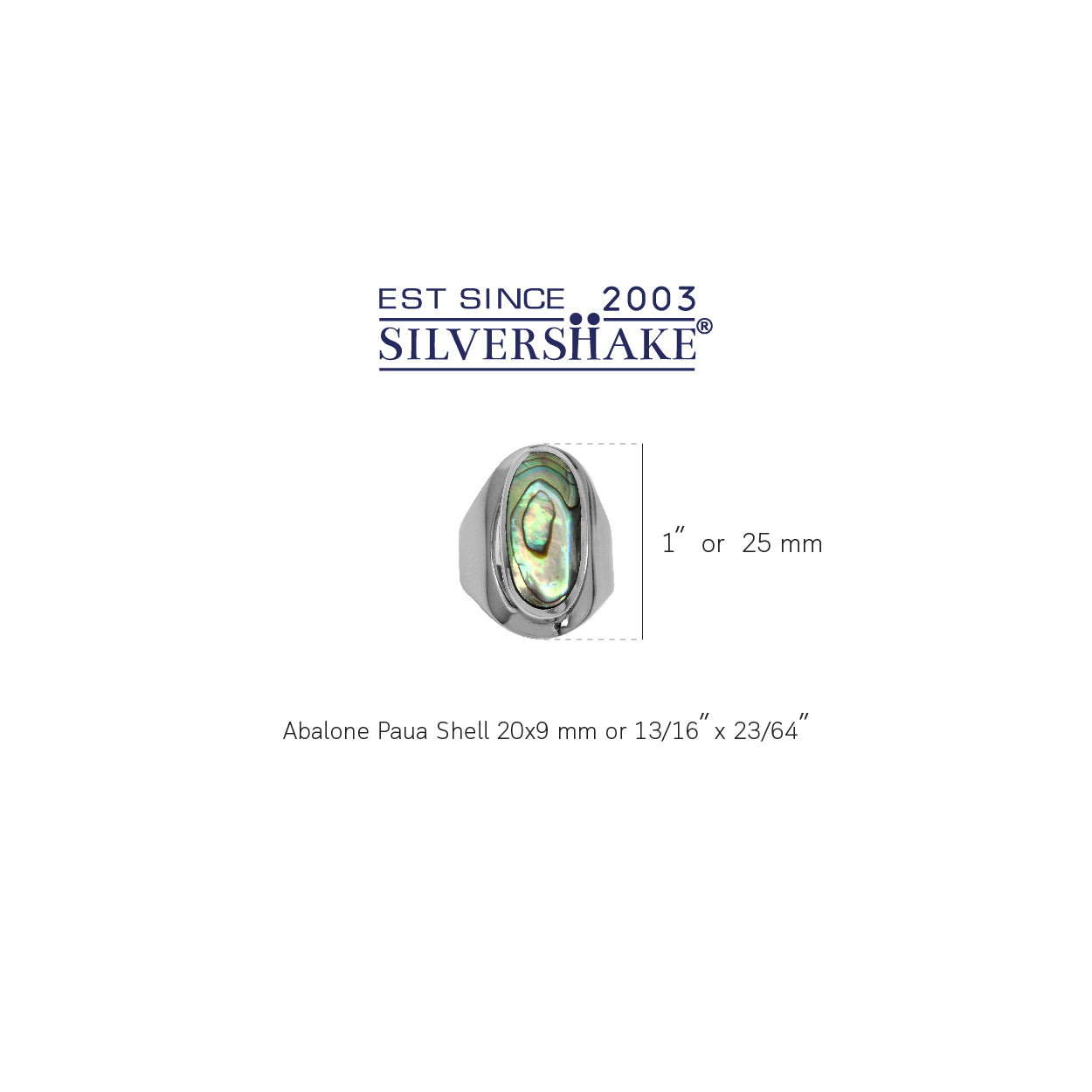 Abalone Paua Shell Inlay White Gold Plated 925 Sterling Silver Casual Armor Ring - Silvershake-store