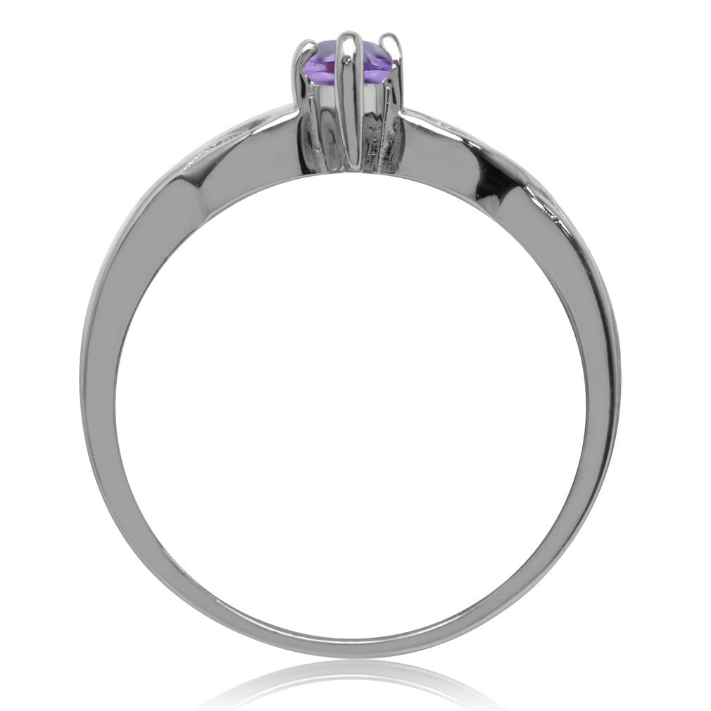 Natural Amethyst 925 Sterling Silver Celtic Knot Heart Ring - Silvershake-store