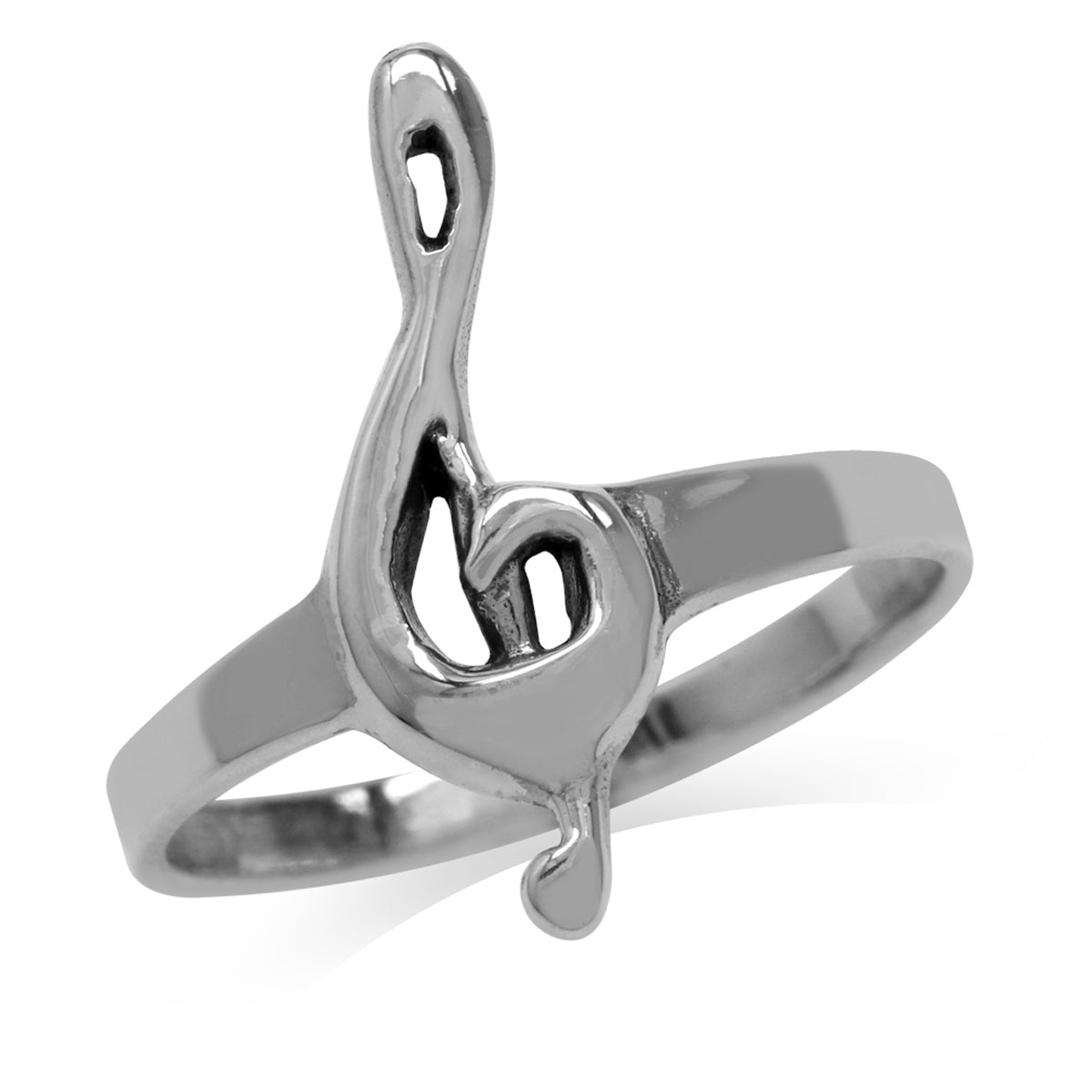 Musical Note-Treble Clef 925 Sterling Silver Ring silvershake