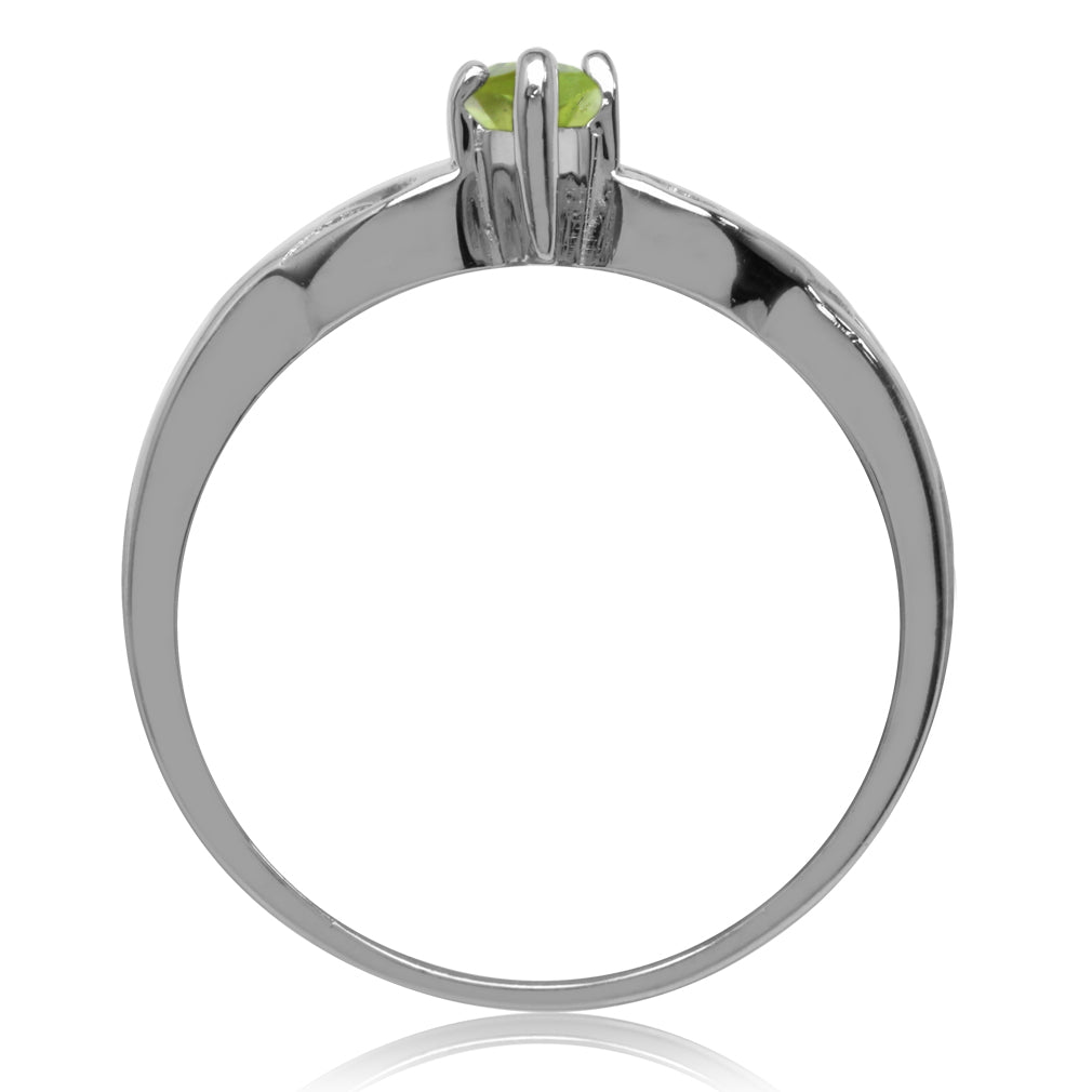 Natural Peridot 925 Sterling Silver Celtic Knot Heart Ring - Silvershake-store