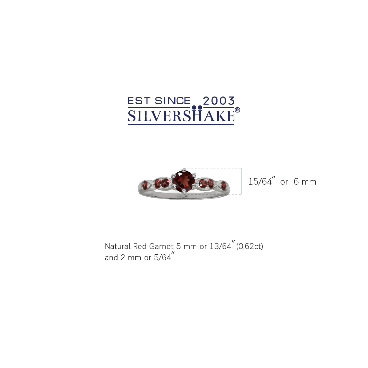 Natural Garnet White Gold Plated 925 Sterling Silver Engagement Ring - Silvershake-store