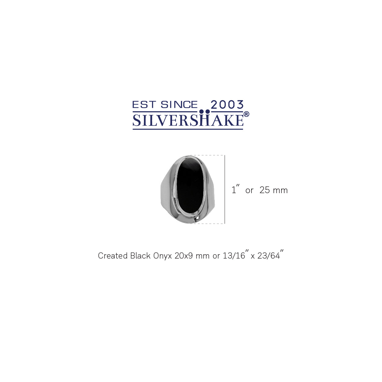 Created Black Onyx Inlay White Gold Plated 925 Sterling Silver Casual Armor Ring - Silvershake-store