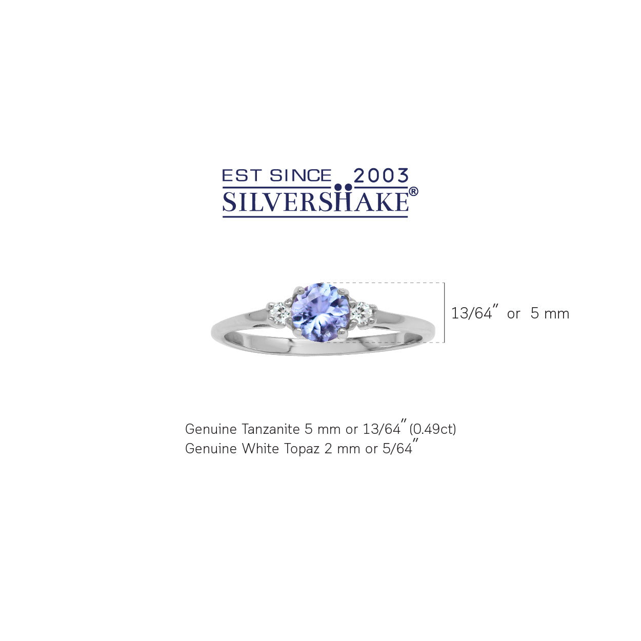 Petite Genuine Tanzanite and White Topaz 925 Sterling Silver Promise Ring - Silvershake-store