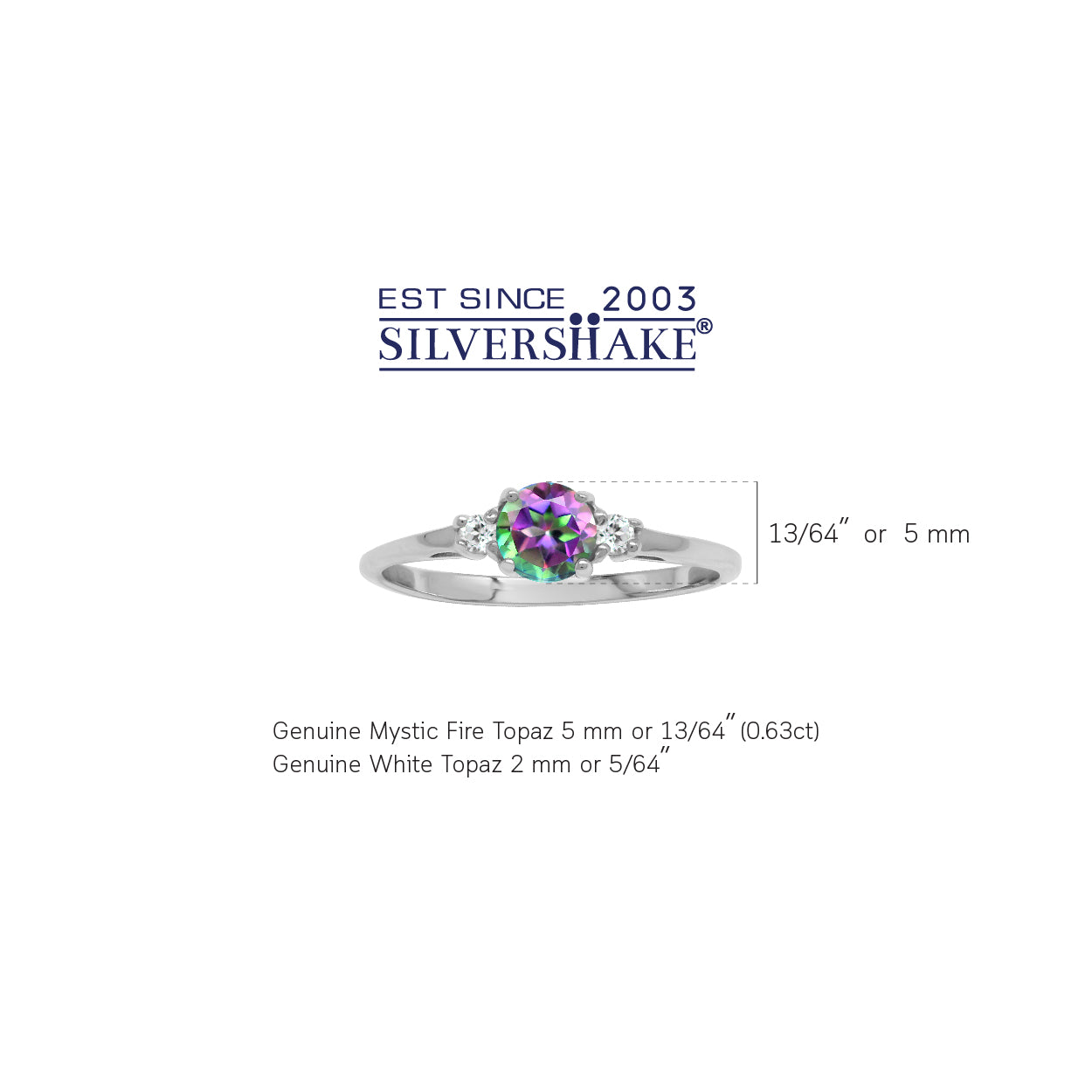 Petite Mystic Fire Topaz White Gold Plated 925 Sterling Silver Promise Ring - Silvershake-store