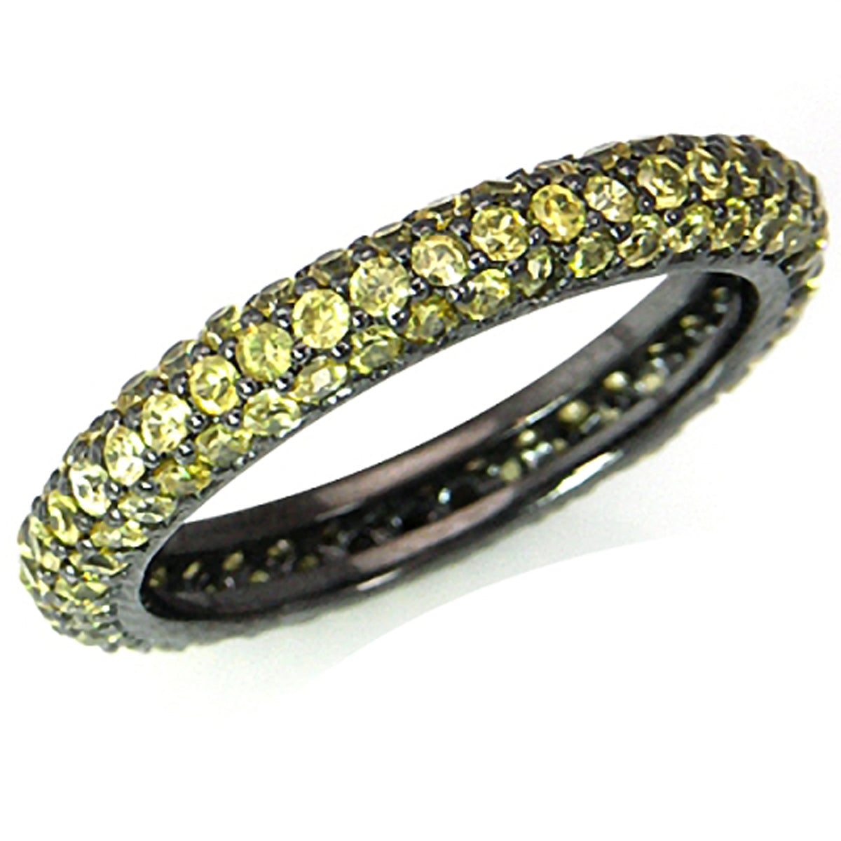 Sapphire Yellow CZ 925 Sterling Silver Eternity Band Stack/Stackable Ring silvershake