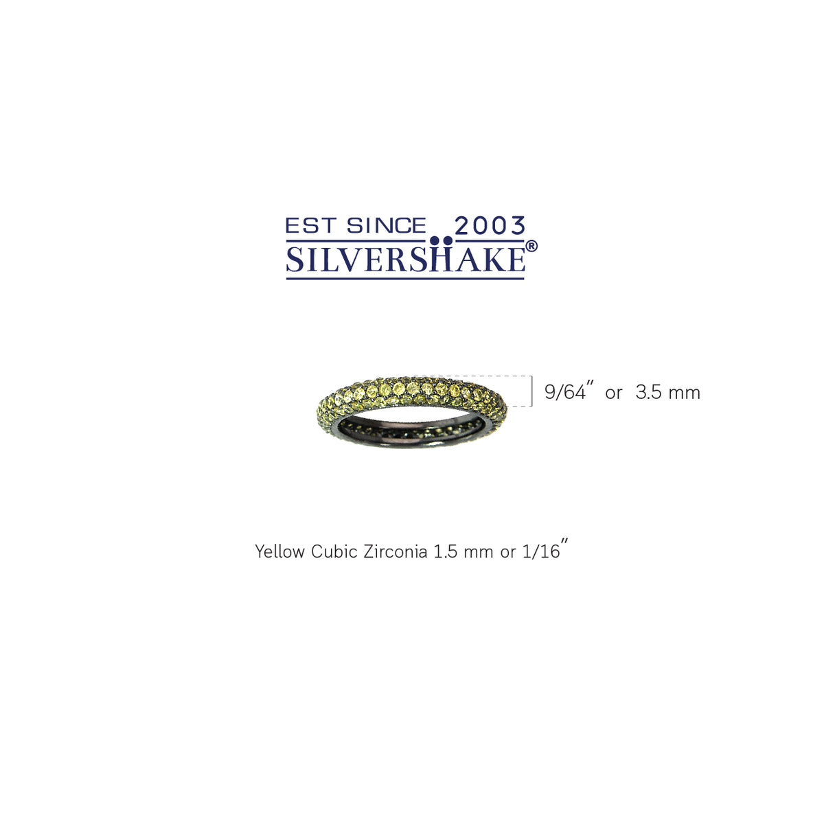 Sapphire Yellow CZ 925 Sterling Silver Eternity Band Stack/Stackable Ring silvershake