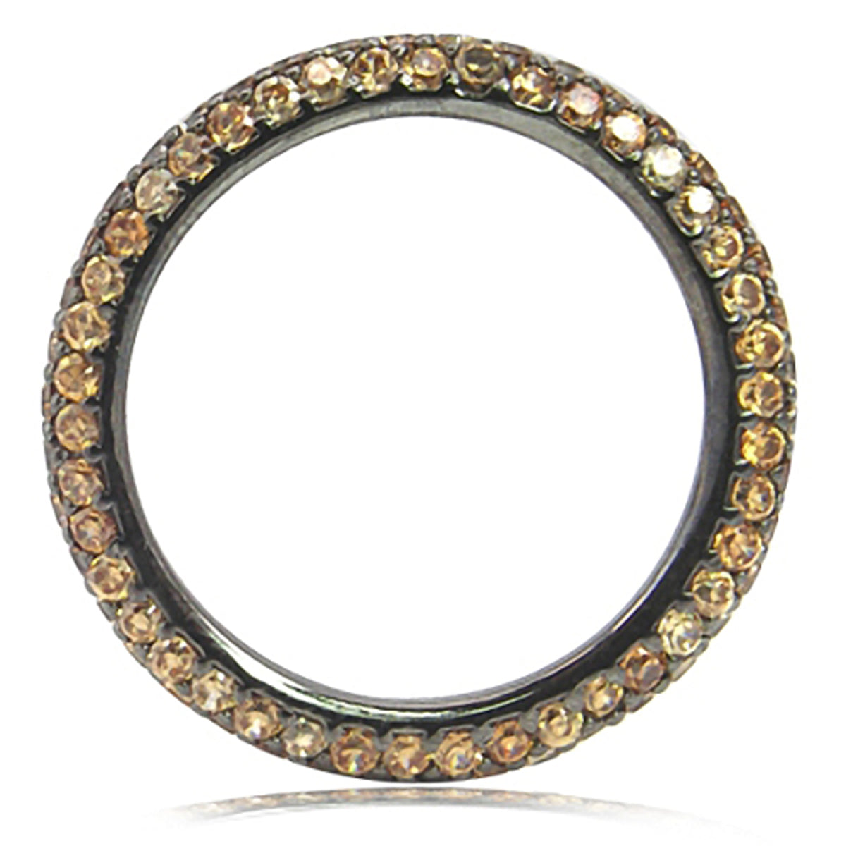 Glamorous Champagne CZ 925 Sterling Silver Eternity Band Stack/Stackable Ring silvershake