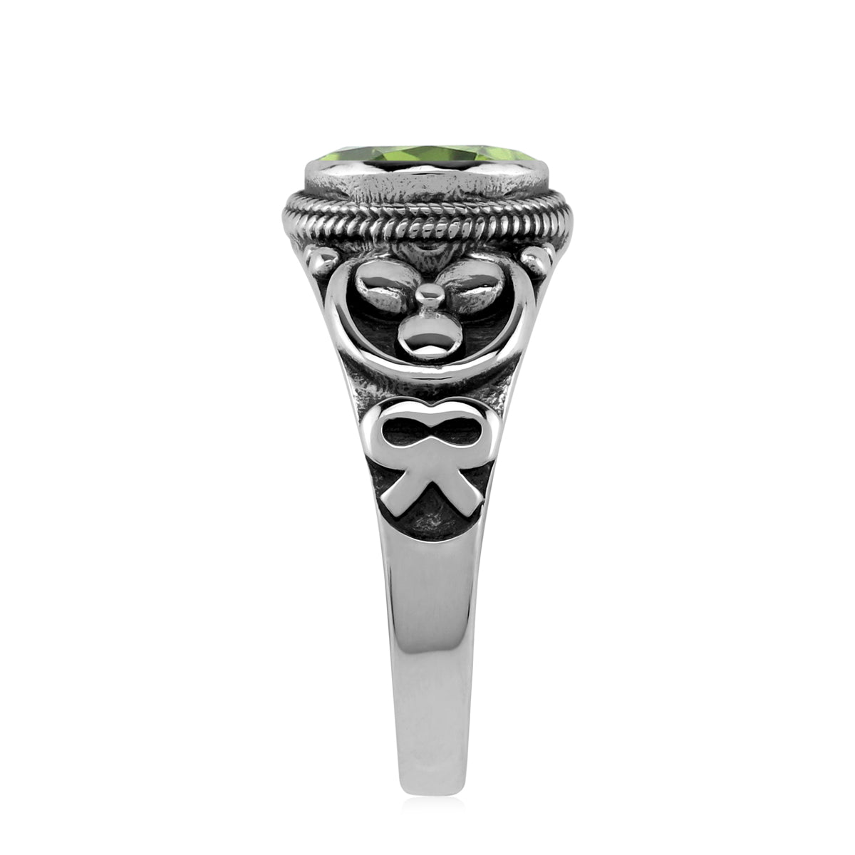1.33ct. Natural Peridot 925 Sterling Silver Balinese Ring