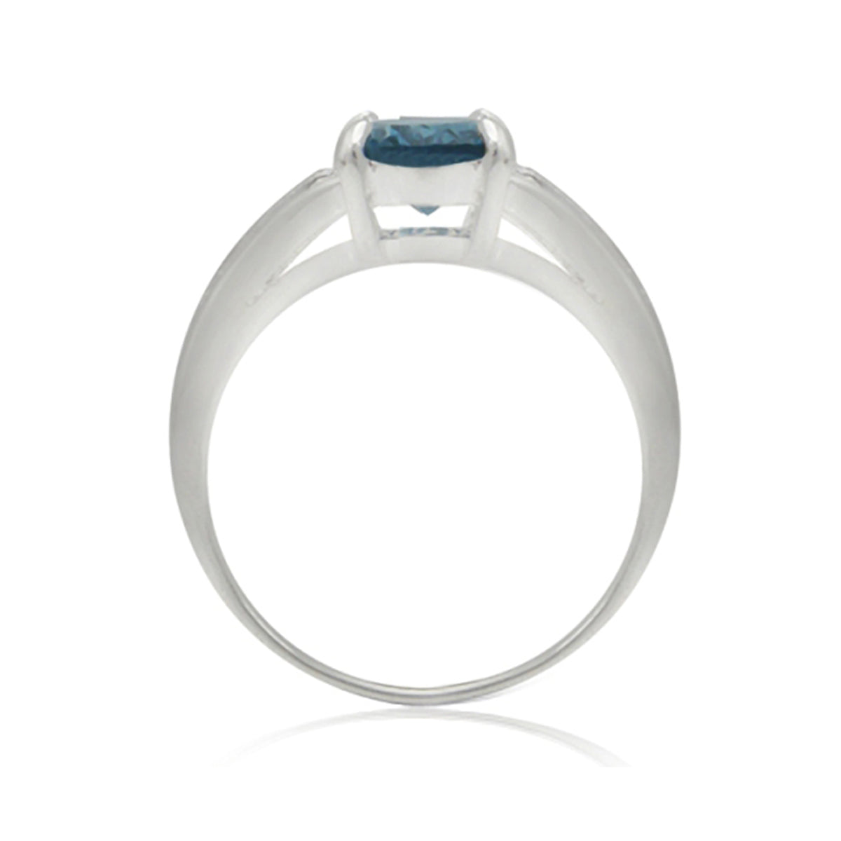 2.23ct. Genuine Oval Shape London Blue Topaz 925 Sterling Silver Engagement Ring silvershake