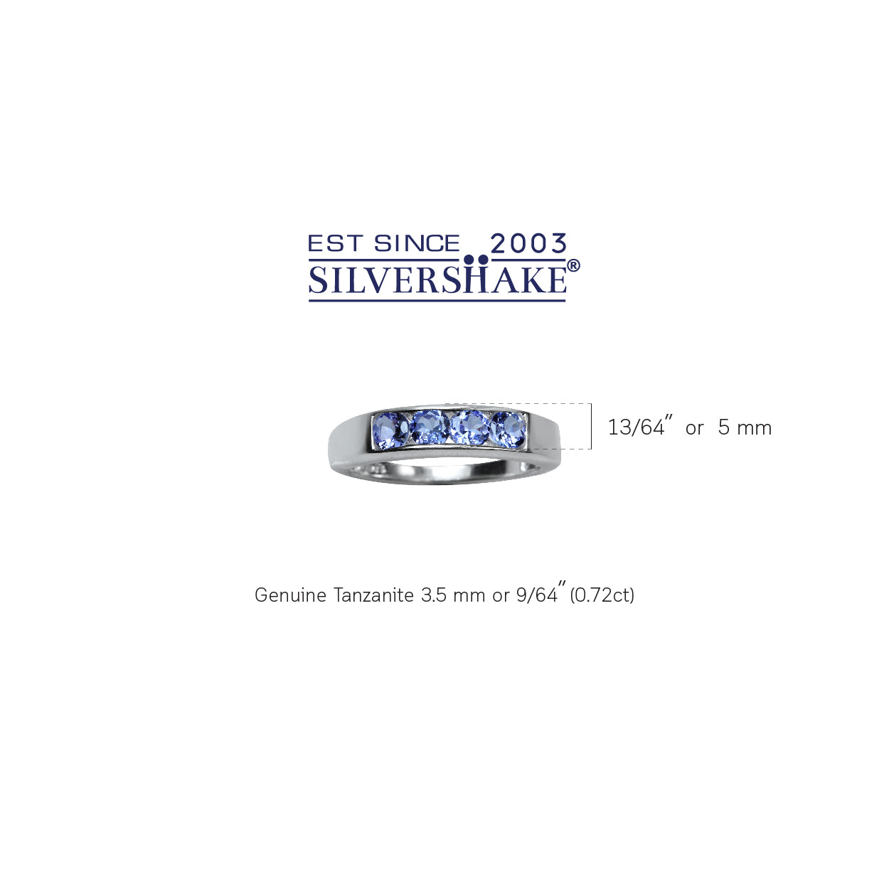 Genuine Tanzanite White Gold Plated 925 Sterling Silver Journey Stack Stackable Ring - Silvershake-store