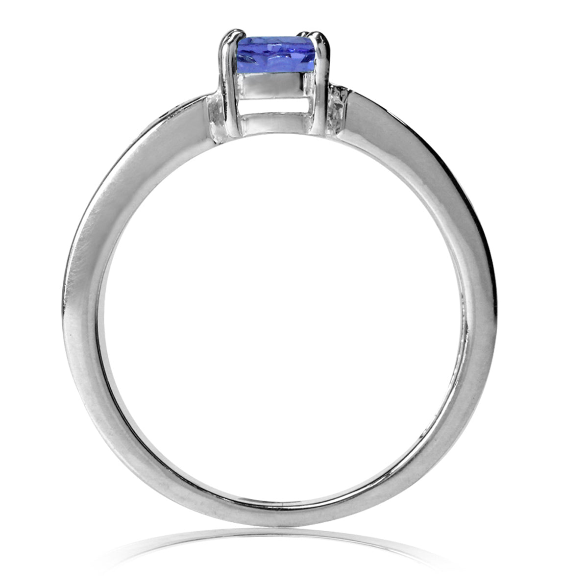 Genuine Tanzanite & White Topaz 925 Sterling Silver Engagement/Clearance Ring silvershake