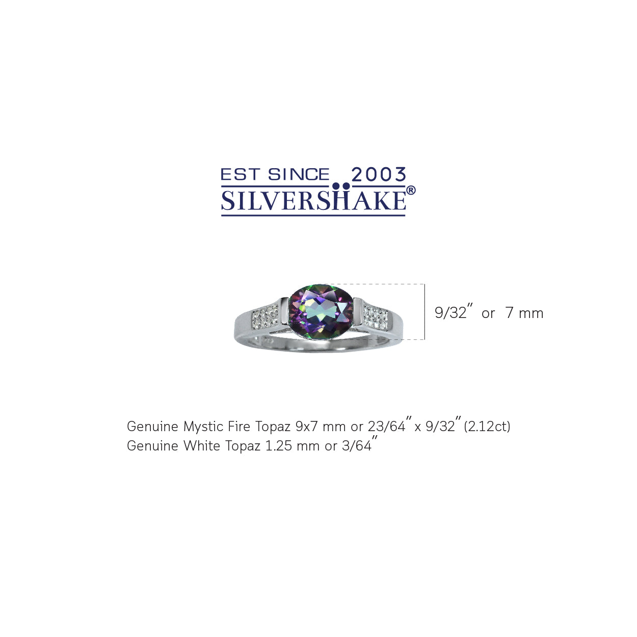 Silvershake 2.12ct. Mystic and White Topaz Gold Plated 925 Sterling Silver Ring - Silvershake-store