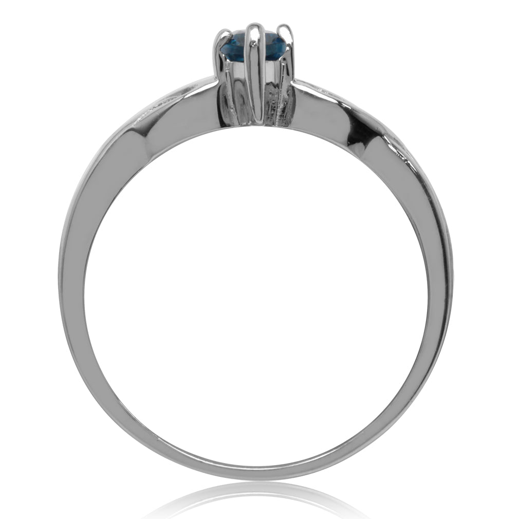 Genuine London Blue Topaz 925 Sterling Silver Celtic Knot Heart Ring - Silvershake-store