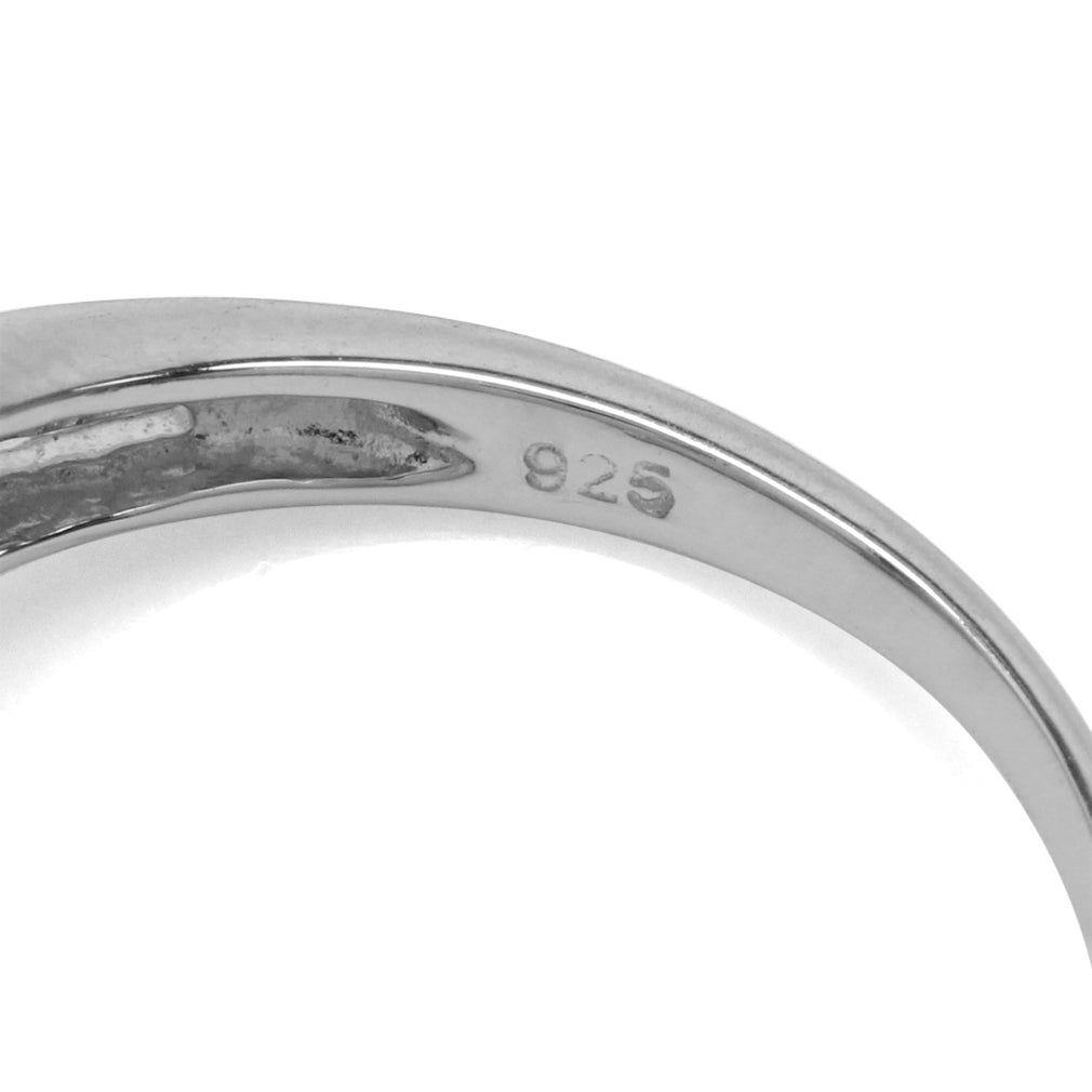 Genuine Tanzanite and White Topaz 925 Sterling Silver 3 Lines Ring - Silvershake-store